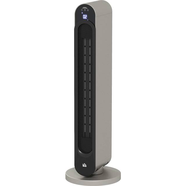 HOMCOM 1 100/2 200 W oscillerande värmefläkt - mini keramisk värmare PTC - fjärrkontroll ingår - svart extra värmare