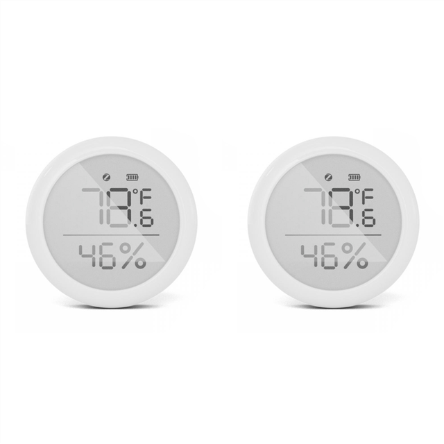 2X Tuya ZigBee Temperature and Humidity Sensor with LCD Display Indoor Hygrometer Thermometer Smart Life Control
