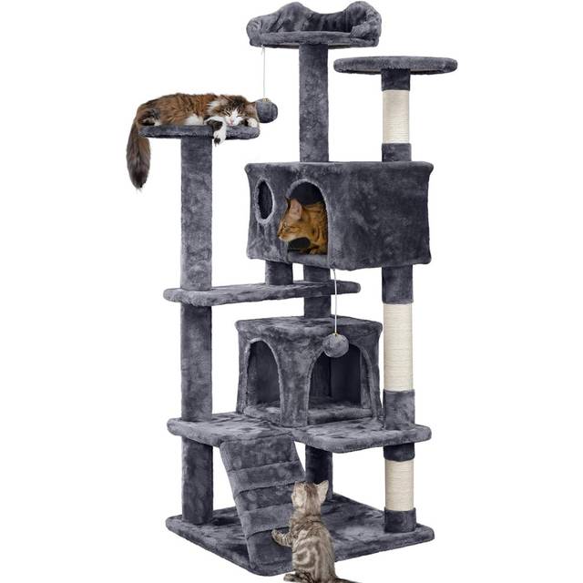 Large Cat Tree 135cm Cat Tower Scratching Posts Multi Level Kitten Tree House Tower