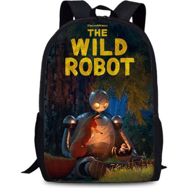 (1) Stylish Wild Robot 15 Inch Oxford Fabric Backpack For School Education And Daily Use
