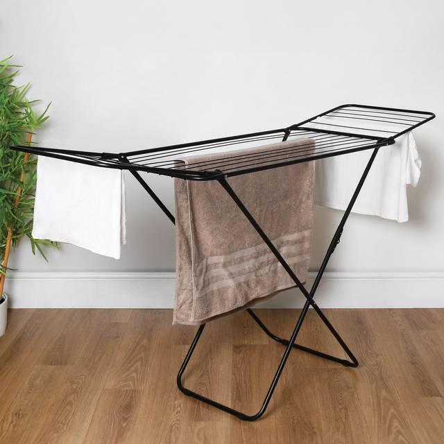 Living Solutions Wire Clothes Airer 18m - Black