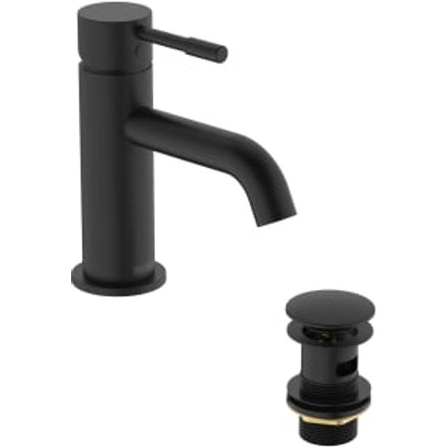 Bristan Mila Basin Mixer Tap with Clicker Waste - Black
