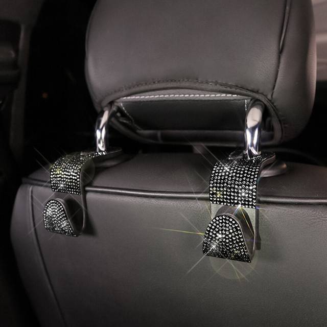 (Storage Hook) Universal Steering Wheel Cover Sparkle Luxury Bling Bling Rhinestone Diamond Car Accessories Decor