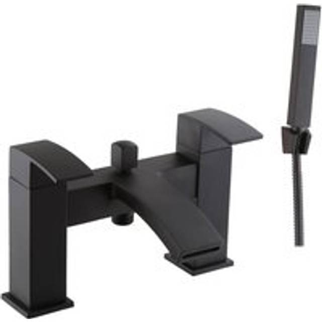 Bathroom Modern Tap Mijas Square Black Basin Sink Bath Shower Mixer Kit