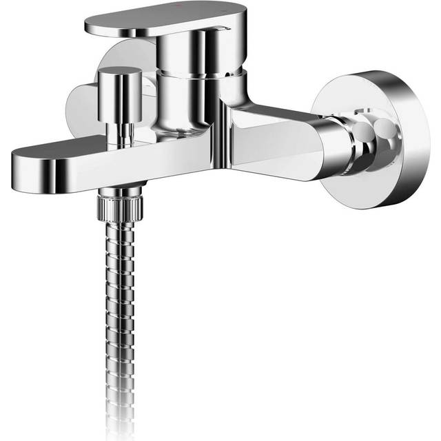 Nuie Binsey Chrome Wall Mounted Bath Shower Mixer With Kit - BIN316