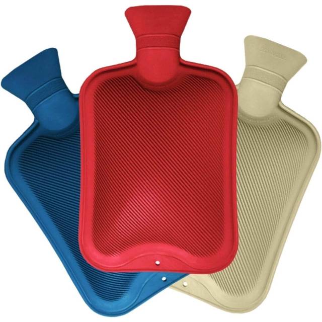 Large hot water bottle - natural rubber warmer 500ml 1- 2l litre