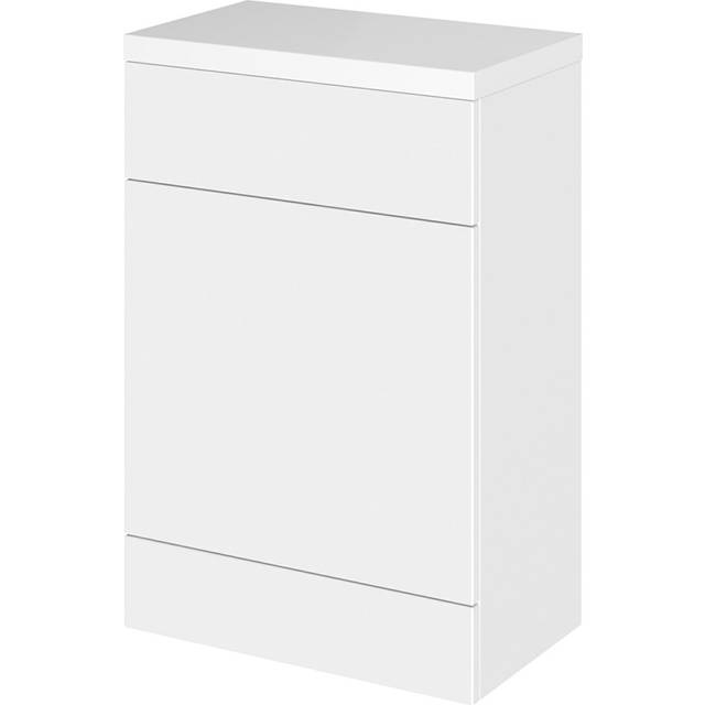 Fusion wc Unit with Polymarble Worktop 600mm Wide - Gloss White - Hudson Reed