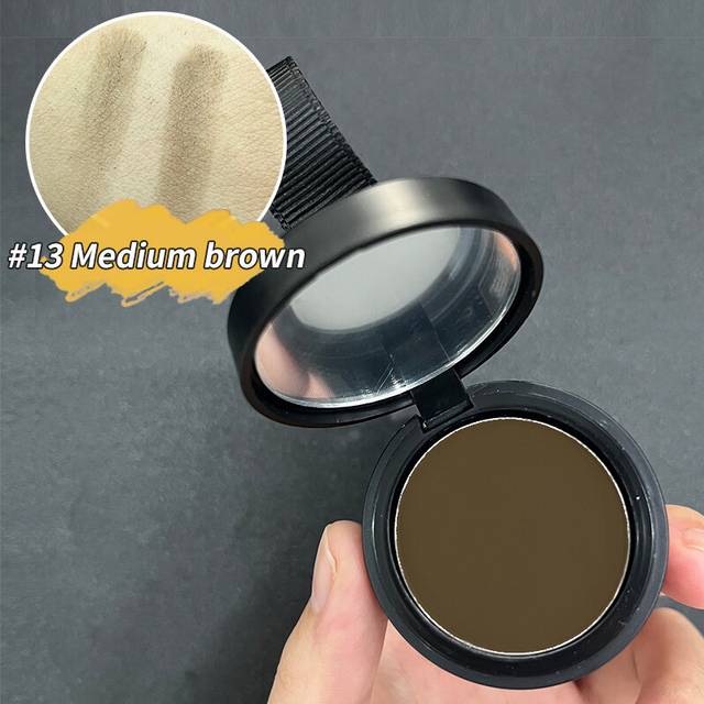 (#13 Medium Brown*2) 14 Color Hair Line Powder Black Root Up Natural Instant Waterproof Hairline Shadow Concealer Coverage Paint Repair Fill In Hair