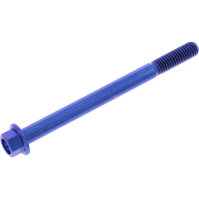 Pro-Bolt Flanged Hex Head Titanium Bolts - M6 x 1.00mm x 75mm (25mm) Blue