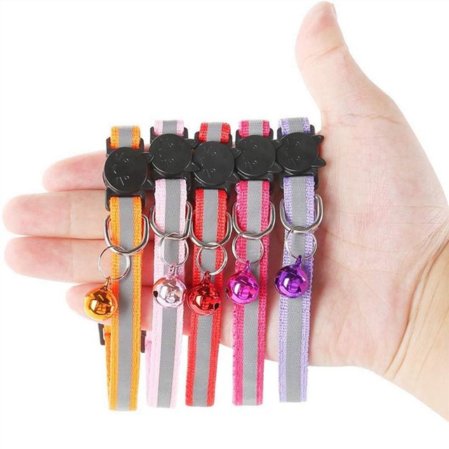48 Pcs Reflective Cat Collars Quick Release Safety Buckle with Bell Adjustable 19-32cm (12 Colors)