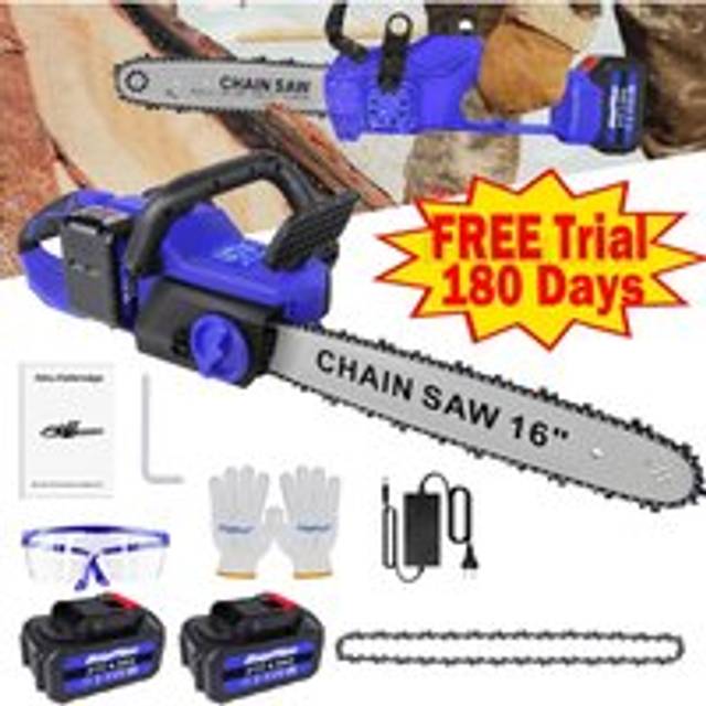 Briefness - 16'' 36V Electric Chainsaw Cordless Brushless Wood Cutting Tree Pruning Battery