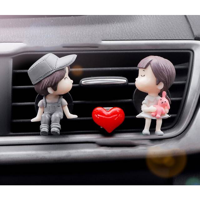 (6) Creative  Car Air Outlet Perfume Clip Couple Decoration Aromatherapy Air