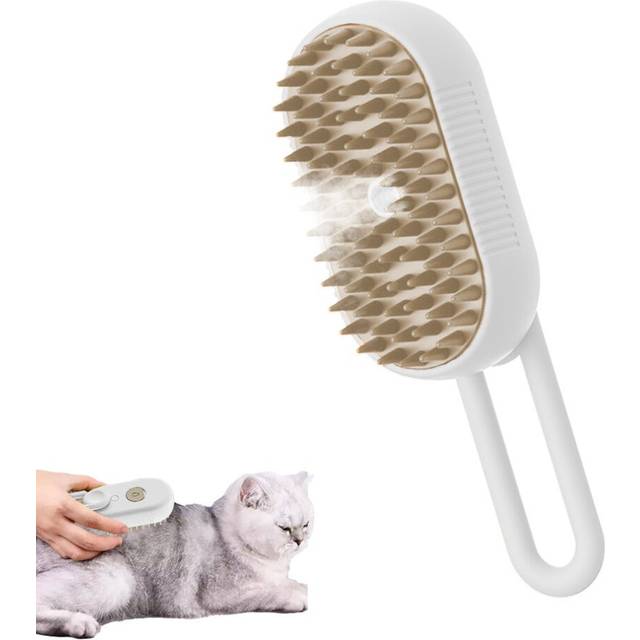 3-in-1 Pet Spray Comb Dog Cat Hair Brush Massage Comb for Removing Tangled Hair White