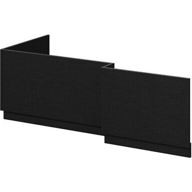 Napoli Nero Oak MDF L Shaped Front and End Bath Panel Set | Black | 1700mm