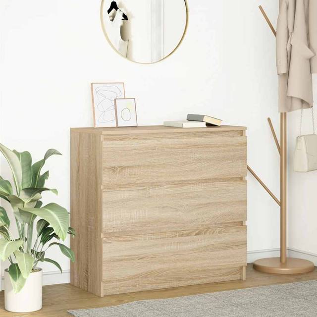 vidaXL Sideboard Sonoma Oak 80x35x76 cm Engineered Wood - Brown