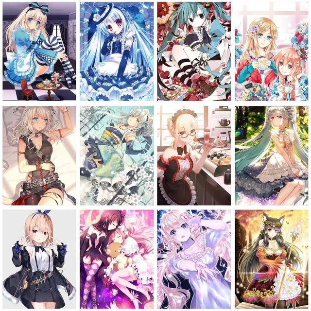 5D DIY Diamond Anime Cross Stitch Diamond Embroidery Mosaic Diamond Home Decor 20X30CM red
