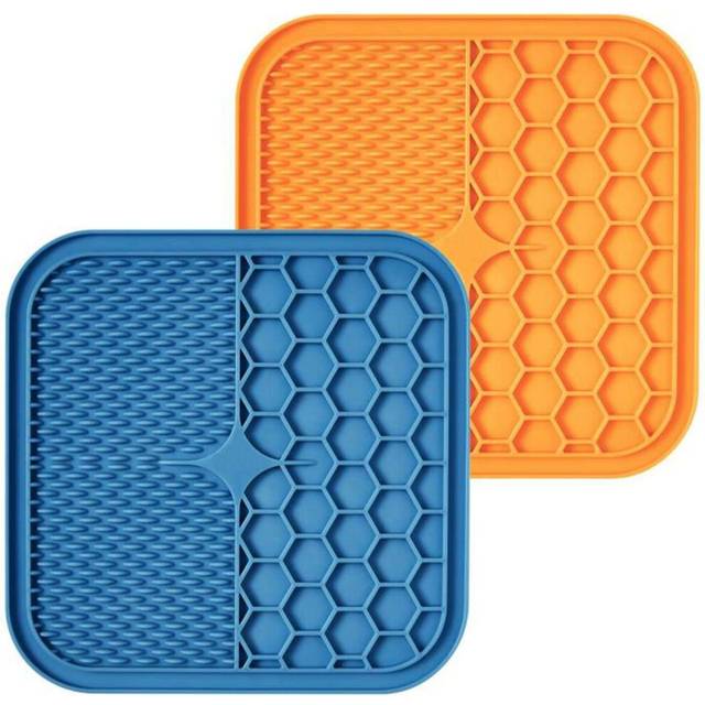 Dog Licking Pads 2 Piece Licking Pads with Suction Cups for Pets Dishwasher Safe BPA Free Dog and Cat Licking Pads