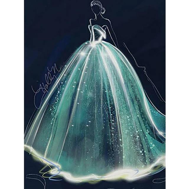 Wedding Dress Clothes New Arrival DIY Crystal Full Drill Square 5D Diamond Painting 20X30CM