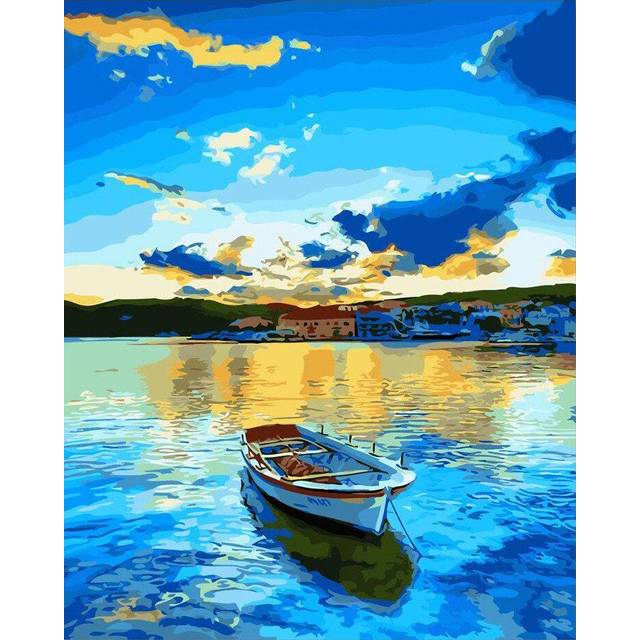 Diamond Painting Blue Ocean Ship Paint with Diamonds Full Drill Rhinestones Embroidery Home Decor 20X30CM