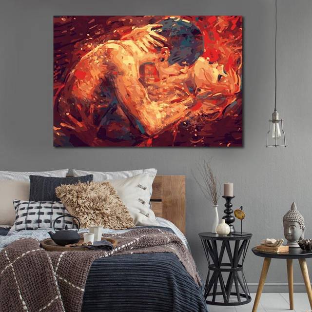 5d Diy Diamond Painting Abstract Lover Kiss paint with Diamond Picture Embroidery Mosaic Rhinestone 20X30CM