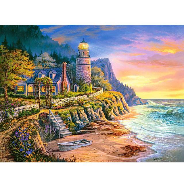 5D Diy Diamond Painting Lighting The Way Full Round Round Diamond Embroidery 20X30CM