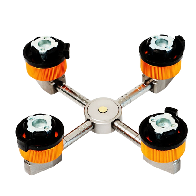 LLhappy-Outdoor Camping Stove Adapter 1 to 4 Outputs Gas Tank Tool Conversion Camp Furnace Converter Connector
