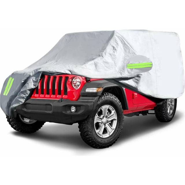 Car Cover Wrangler Cover 2 Door Waterproof All Weather Protection Outdoor Car Cover with 2 Gust Straps Fits up to 170''(170x75x60'')