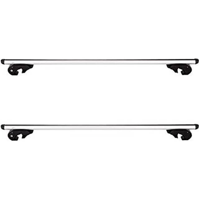 Amazon Basics 142,2Ã cm Roof Rack Cross Bars, Fits 106.7 to 126Ã cm Width of 2 Raised Rails with Gap to Car Roof, 2-pieces