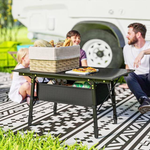 Outsunny Folding Camping Table Black