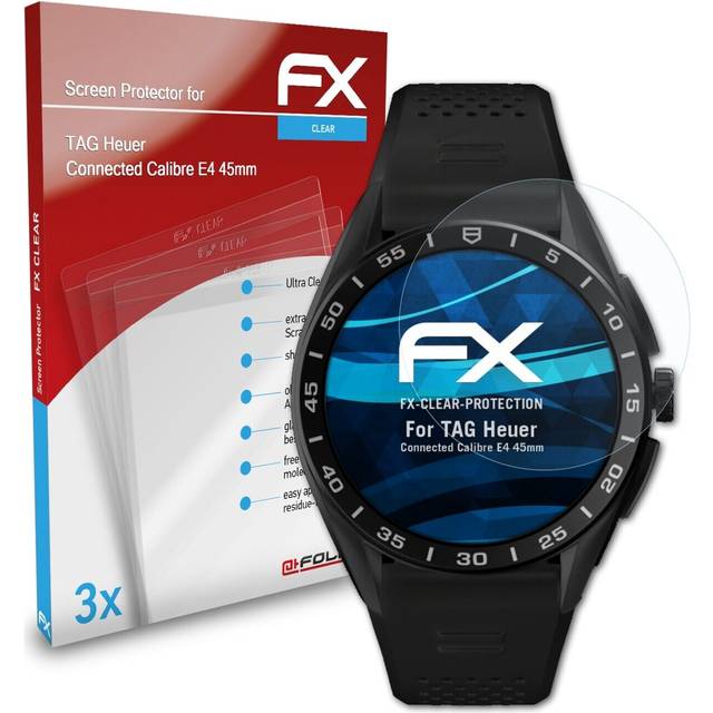 Atfolix 3x screen protector for tag heuer connected calibre e4 45mm clear