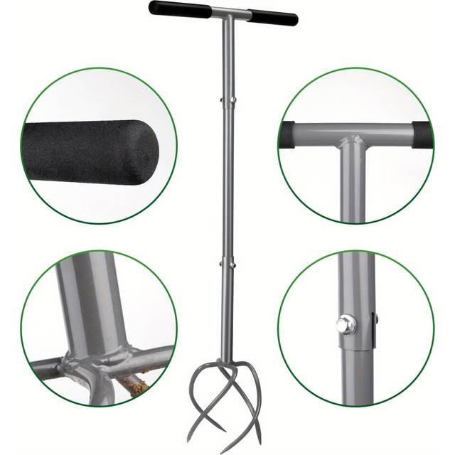 (39.3in/99.82cmÃ17.5in/44.45cm, Steel) Twist Tiller Manual Hand Tiller Garden Claw Cultivator With A Removable Big Claw, Garden Claw Tool Long Handle