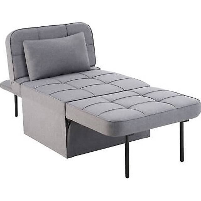 Sofa Bed Ponto - 4 in 1 uses as a stool, chair, lounger or bed, 6-position adjustable backrest - grey