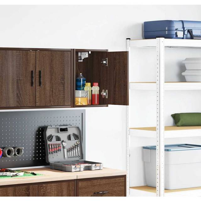vidaXL Garage Wall Cabinet Brown Oak Engineered Wood
