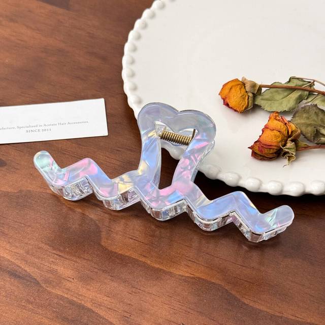 (Wave Purple 13cm) Versatile Mermaid Hair Claw Clip For Effortless Updos In Bright And Playful Colors