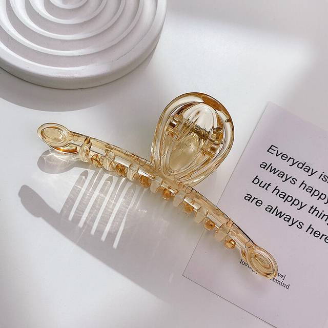(Champagne) Stylish French Vintage Extra Large Hair Claw Clip For Women In Versatile Colors