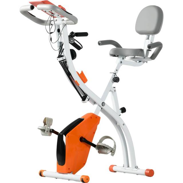 HOMCOM 2 in 1 Orange Magnetic Resistance Folding Exercise Bike - 118 x 48 x 105cm