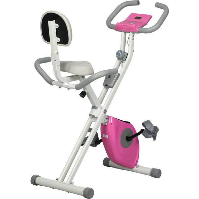 HOMCOM Magnetic Resistance Folding Exercise Bike - White - 109 x 53 x 94cm