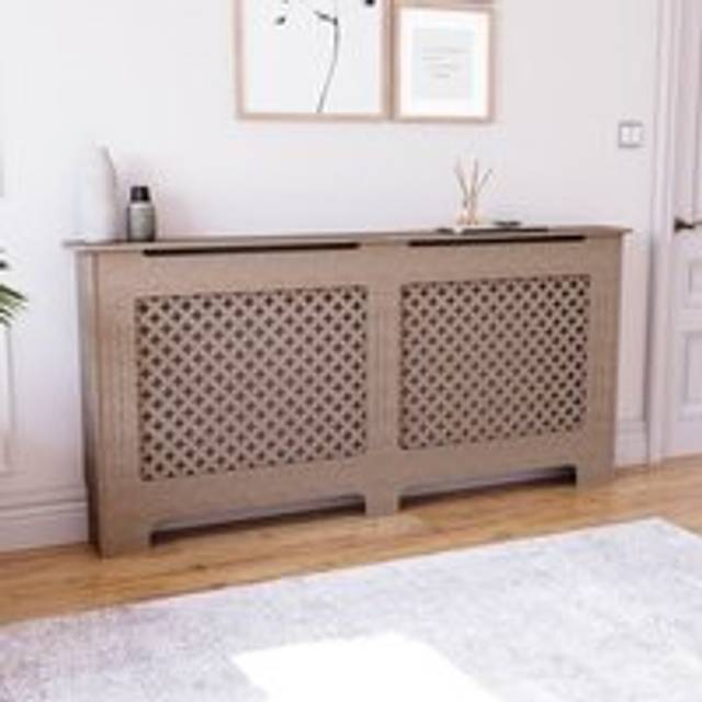 Home Discount - Oxford Radiator Cover mdf Modern Cabinet Grill, Unfinished, Extra-Large