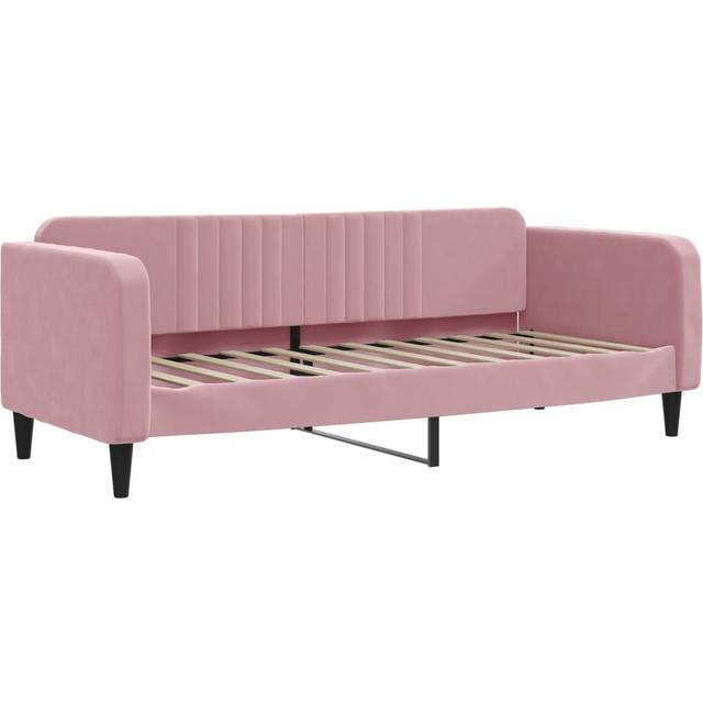 Dagbädd utdragbar med lådor rosa 80x200 cm sammet