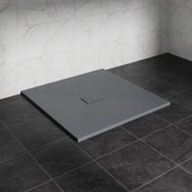 NRG 1000 x 1000mm SMC Anthracite Square Slate Effect Bathroom Shower Tray