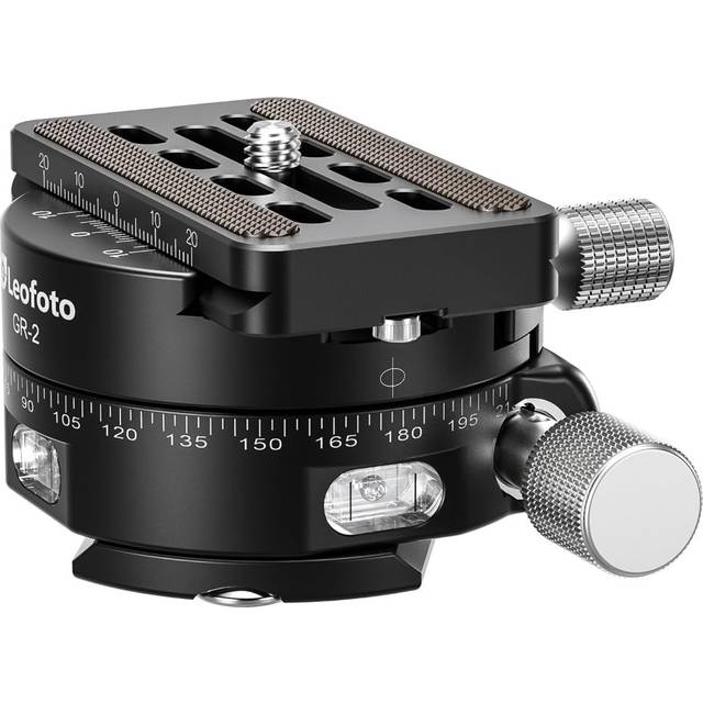 Leofoto Panoramic Gear Head Panning Gear Controllable Level Included Compatible Base Diameter 60mm Load Capacity 20kg 038062 GR-2 Arca-Swiss black