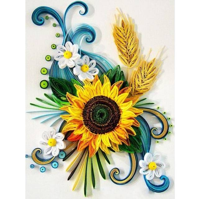 Diamond Embroidery Scenery Diamond Painting Cross Stitch Flowers  Germany Blue Cornflower  Decor 20X30CM