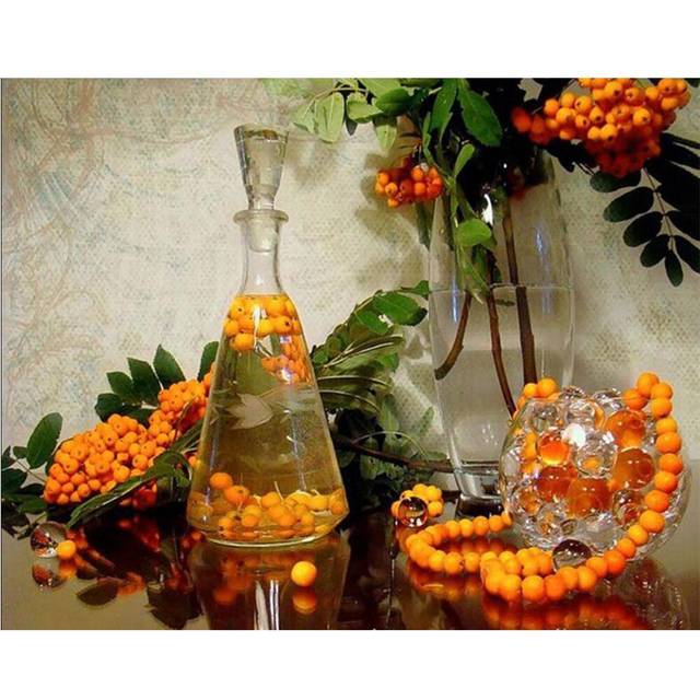 Diamond Painting Cross Stitch Fruit Bottle Full Rhinestones Diamond Embroidery 20X30CM