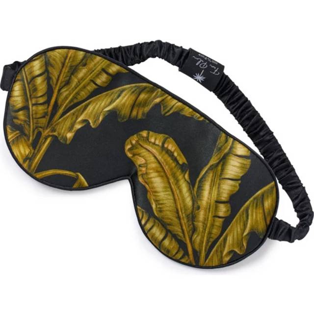 Sleeping Mask 100% Mulberry Silk Tropical Black