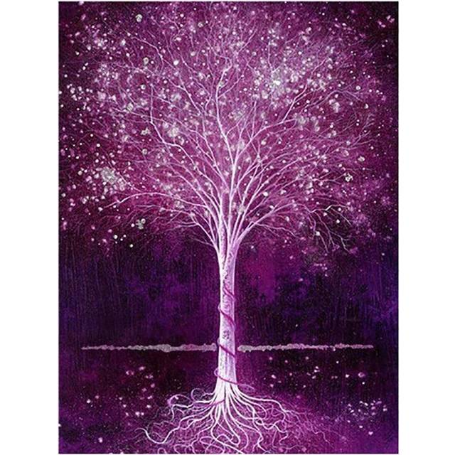 5D DIY Diamantbroderi Hemdekoration Lucky Tree Painting Full Drill Cross Stitch 20X30CM