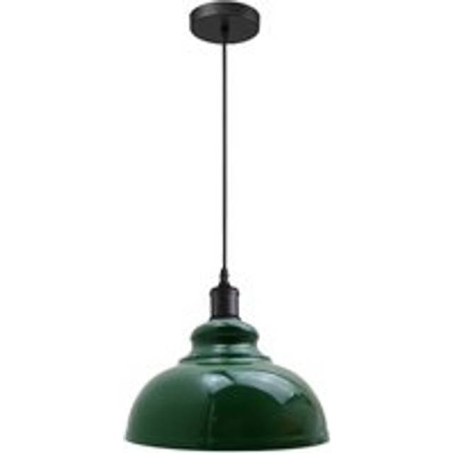 Dome Shade Pendant Light Metal Hanging Ceiling Light Fixture ~5259 - Green - No