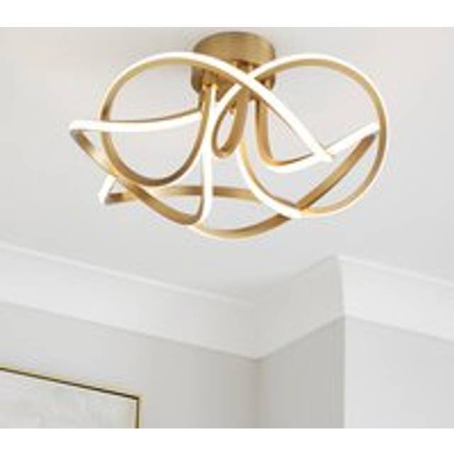 Margot Semi Flush LED Ceiling Light - Antique Brass
