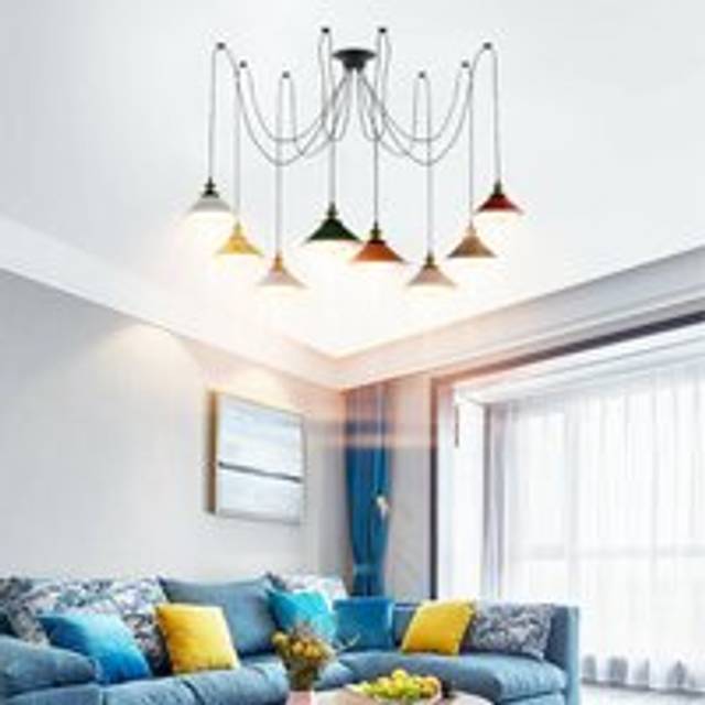Best Cone Shade Spider Lights 8 Way Hanging Ceiling Lights~3525 - Yes