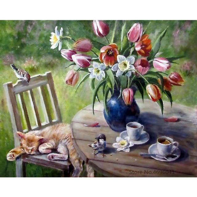 5D Diamond Painting Flower DIY Diamond Mosaic Vase Rose Peony Lily Magnolia Home Decoration 20X30CM