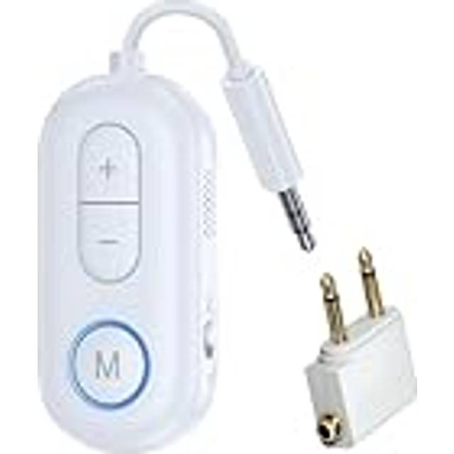 Bluetooth 5.4 Audio Transmitter Receiver 3.5MM AUX Hifi Stereo Adapter med Mic för Bil Flygplan TV PC Högtalare Vit